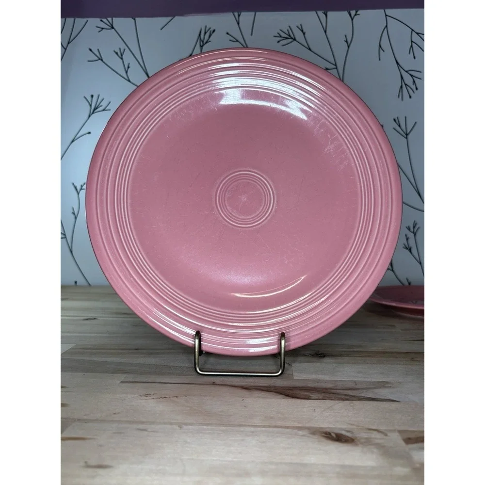 Fiesta Homer Laughlin Ceramic Pink Dinner & Salad Plates 10.5